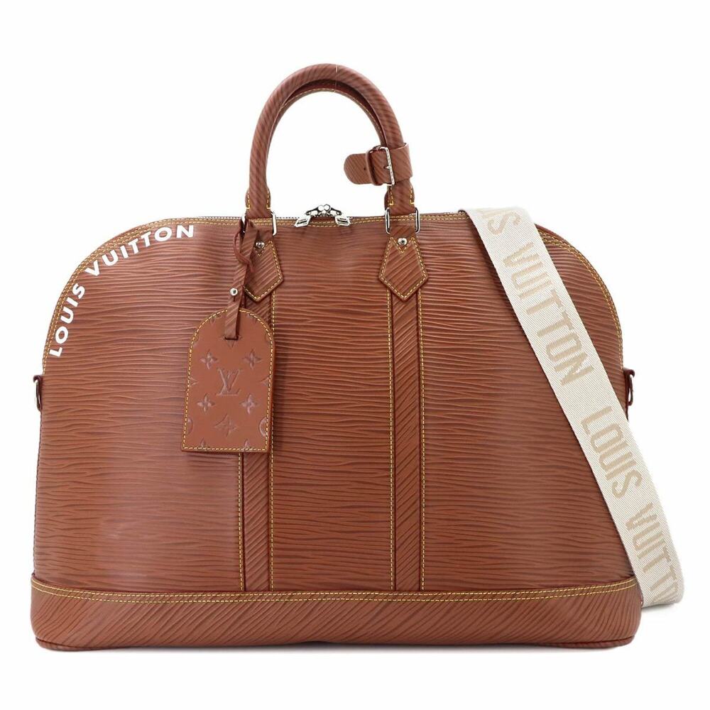Louis Vuitton Epi XL Alma GM 2-way Handbag Shoulder Leather Cognac M23102 RFI...